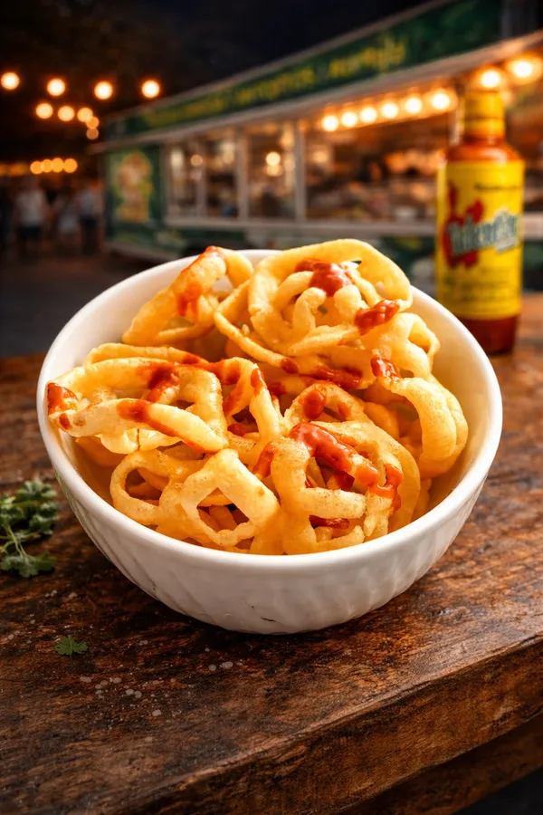 Chicharrones — deep fried wheat snack with lime and Valentina